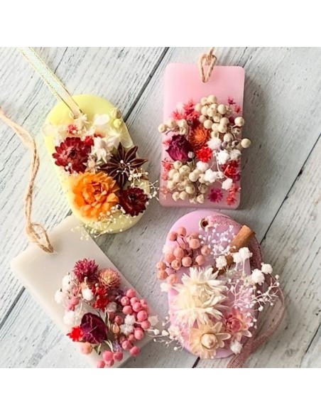 Suszony len różowy do zawieszek sojowych świec 10 SZT.