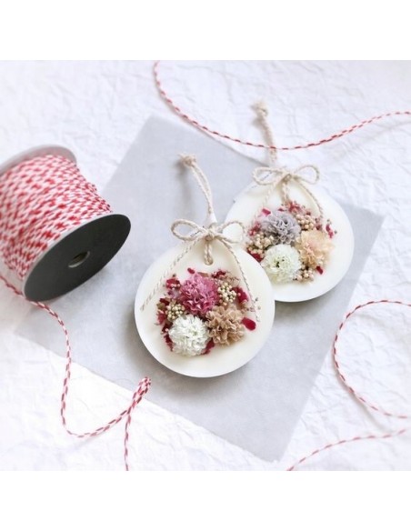 Suszony len różowy do zawieszek sojowych świec 10 SZT.