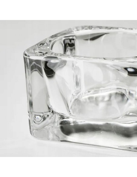 Kwadratowy świecznik tealight szklany do świec