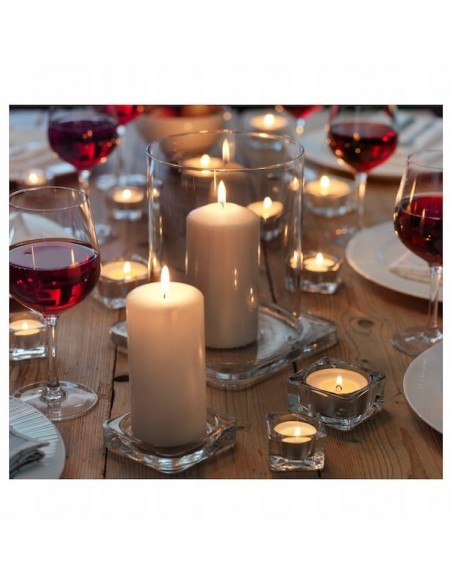 Kwadratowy świecznik tealight szklany do świec