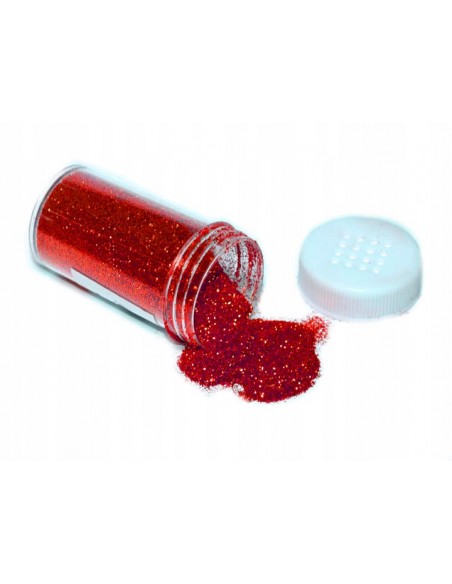 Brokat sypki dekoracyjny czerwony