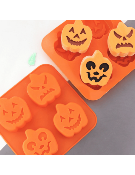 Foremka forma silikonowa do wyrobu świec Dynia Halloween - 4 wzory