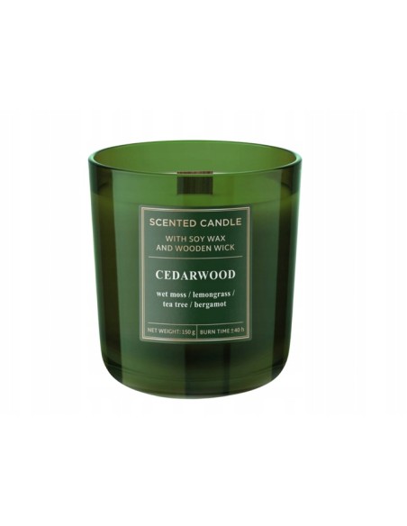 Świeca zapachowa w szkle z knotem drewnianym CEDARWOOD Drzewo cedrowe