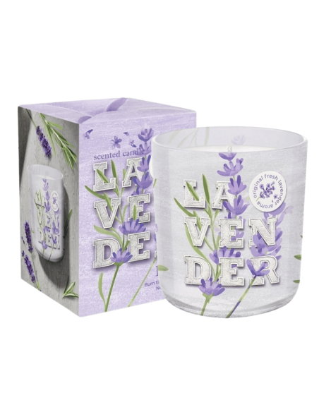 Świeca zapachowa w szkle z knotem drewnianym LAVENDER Lawenda