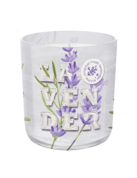 Świeca zapachowa w szkle z knotem drewnianym LAVENDER Lawenda