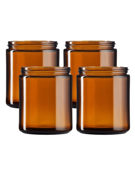Słoik świecznik szklany brązowy bez nakrętki do świec sojowych 250ml - zestwa 4 szt.