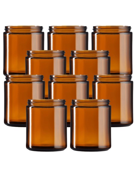 Słoik świecznik szklany brązowy bez nakrętki do świec sojowych 250ml - zestwa 10 szt.