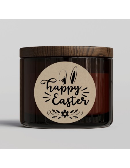 Zestaw 6 szt. naklejka naklejki eko na świece w szkle sojowe na Wielkanoc Happy Easter
