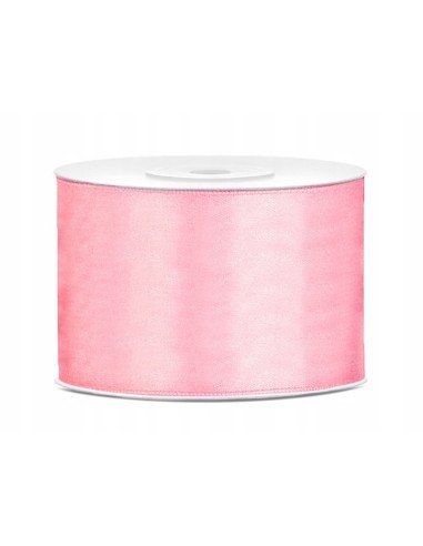 Wstążka tasiemka satynowa 50 mm - jasno różowa