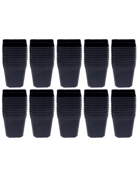 Doniczka produkcyjna na rozsady kwadratowa 7 cm czarna - zestaw 100 szt.