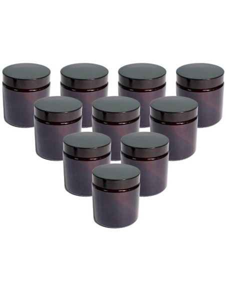 Słoik świecznik szklany brązowy z nakrętką do świec sojowych 120 ml - zestaw 50 szt.