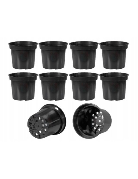 Doniczka produkcyjna na rozsady kwadratowa 15 cm 1,5l czarna - zestaw 10 szt.