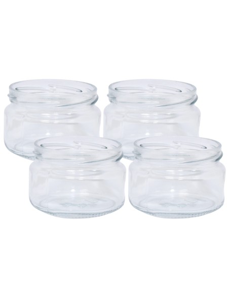 Świecznik szklany słoik do wosku odlewu świec sojowych 235 ml - zestaw 4 szt.
