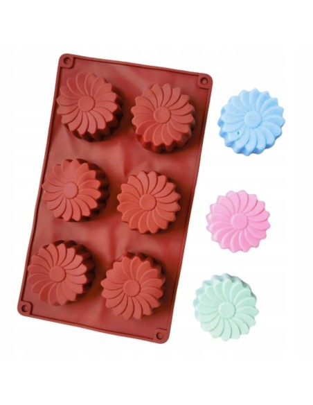 Foremka forma silikonowa do świec mydełek kwiatek kwiat do odlewów 6szt