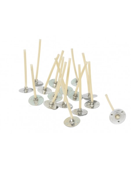 Knoty do świec gotowe z blaszką 4 cm 16 szt.