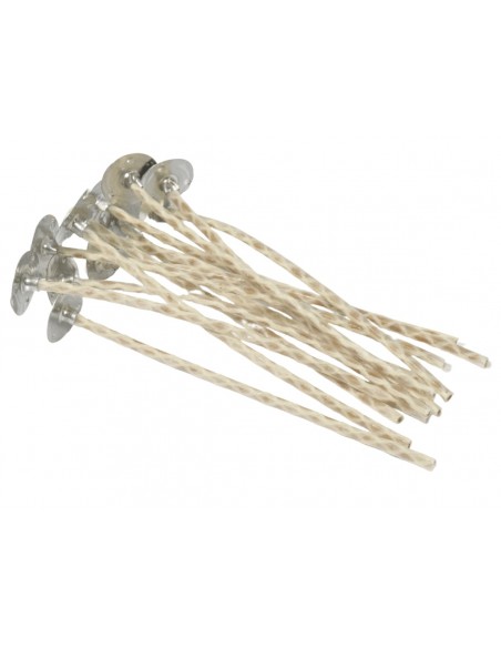Knoty do świec z blaszką typ 6/30 8 cm 12 szt.