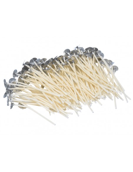 Knoty do świec gotowe z blaszką 6 cm 150 szt.