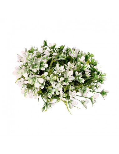 Sztuczna roślina wianek dekoracyjny z białych kwiatów W2