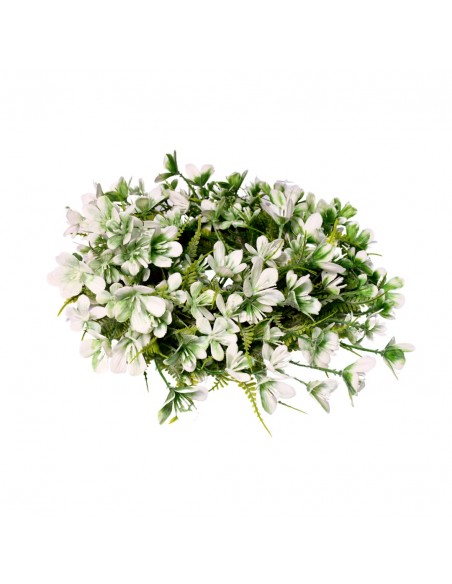Sztuczna roślina wianek dekoracyjny z białych kwiatów W2