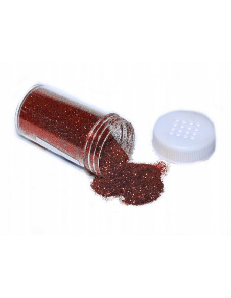 Brokat sypki dekoracyjny w solniczce BRĄZOWY 20g