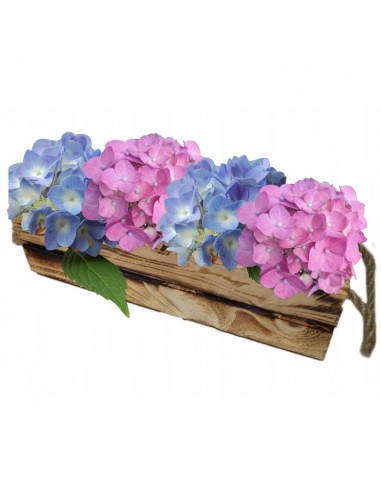 Skrzynka drewniana na kwiaty z uchwytem