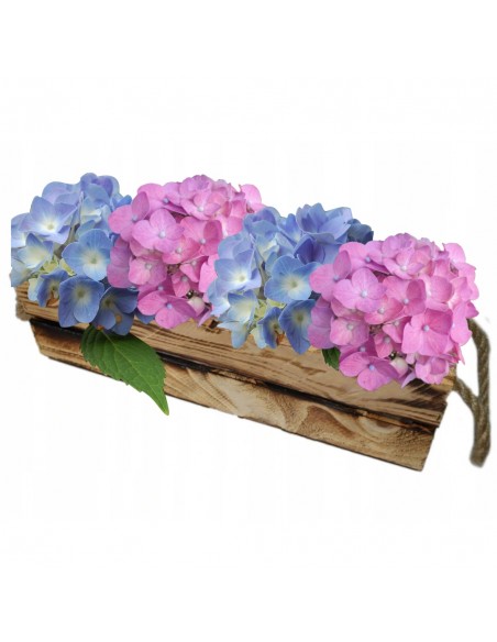 Skrzynka drewniana na kwiaty z uchwytem