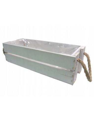 Skrzynka drewniana na kwiaty z uchwytem